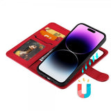 iPhone 14 Pro Max -kotelo irrotettavalla kuorella, KT Leather Series-3, punainen