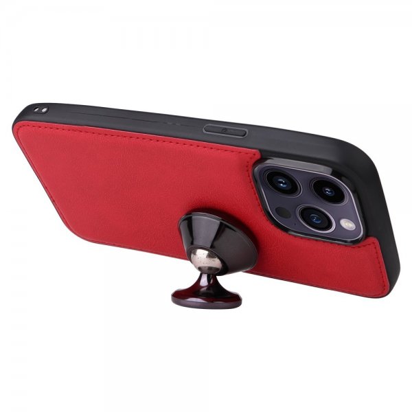 iPhone 14 Pro Max -kotelo irrotettavalla kuorella, KT Leather Series-3, punainen