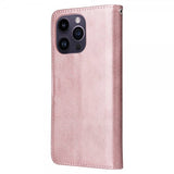 iPhone 14 Pro Max -kotelo irrotettavalla kuorella, KT Leather Series-3, ruusukulta