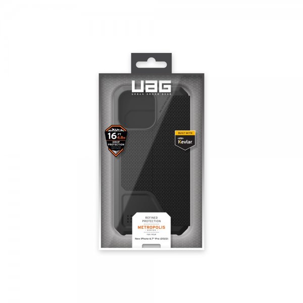 Urban Armor Gear (UAG) iPhone 14 Pro Max Kotelo Metropolis Kevlar Black