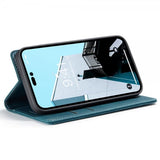 CaseMe iPhone 14 Pro Max Retro Flip -suojakotelo, bensiininsininen