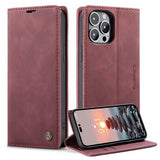 CaseMe iPhone 14 Pro Max -suojakotelo Retro Flip, punainen