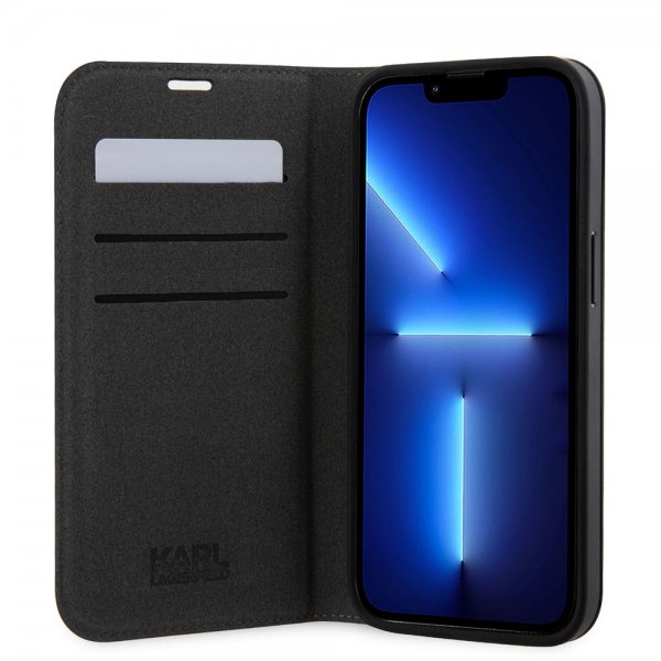 Karl Lagerfeld iPhone 14 Pro Max Suojakuori Saffiano Monogram Musta