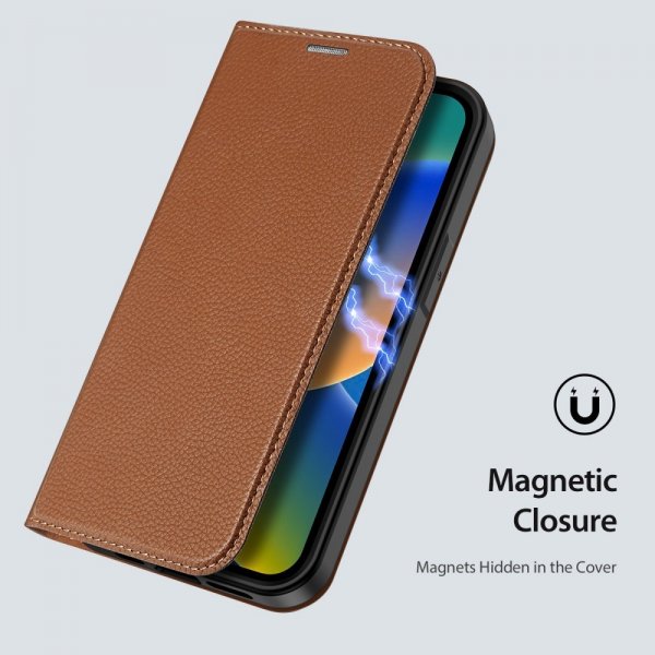 Dux Ducis iPhone 14 Pro Max -kotelo Skin X2 Series, ruskea
