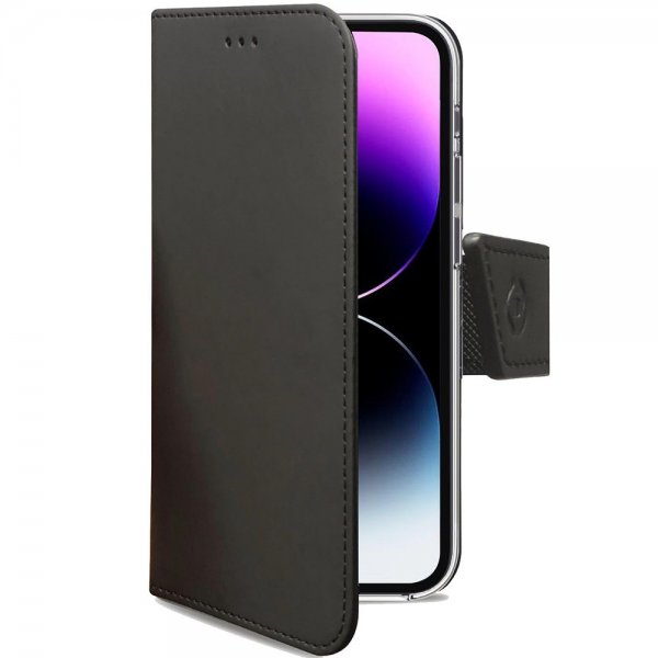 Celly iPhone 14 Pro Max -suojakotelo Wally Wallet Case, musta