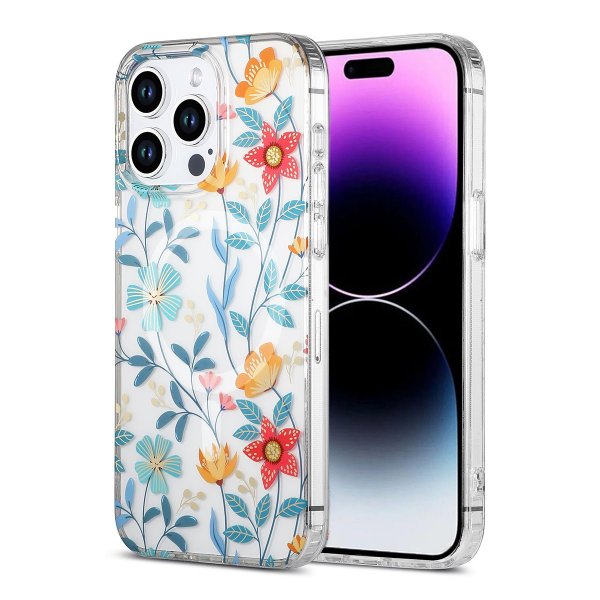 iPhone 14 Pro Max Kuori Kukkakuvio MagSafe Oksat