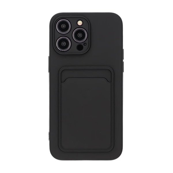 iPhone 14 Pro Max Suojakuori Korttipidikkeellä Musta