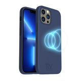 Rvelon iPhone 14 Pro Max -silikonikuori MagSafe, tummansininen