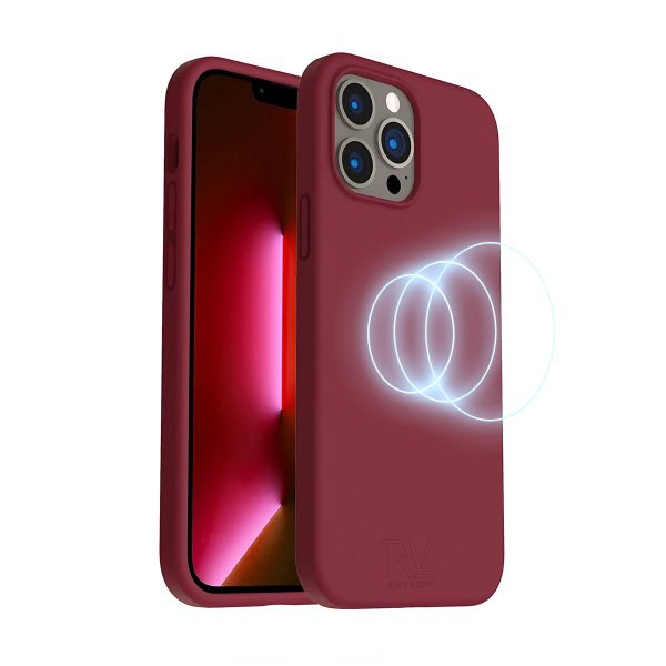 Rvelon iPhone 14 Pro Max Silikonkuori MagSafella, Punainen