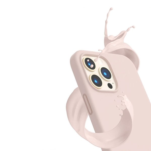 Rvelon iPhone 14 Pro Max Silikonikuori Hiekkaruusu