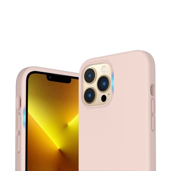 Rvelon iPhone 14 Pro Max Silikonikuori Hiekkaruusu