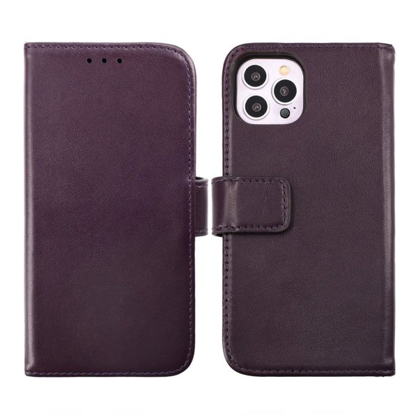 Rvelon iPhone 14 Pro Max -kotelo, aitoa nahkaa, violetti