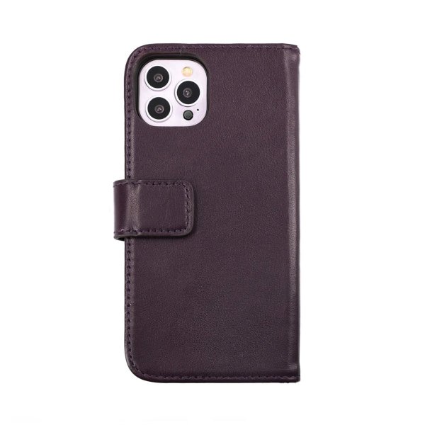 Rvelon iPhone 14 Pro Max -kotelo, aitoa nahkaa, violetti