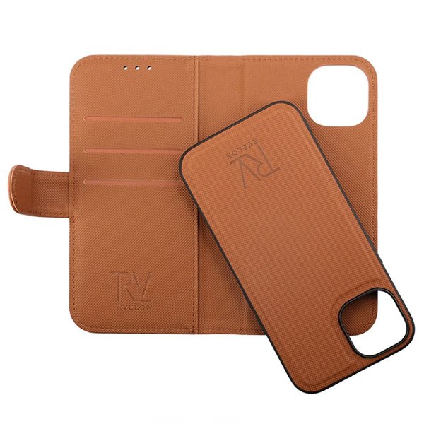 Rvelon iPhone 14 Pro Max -kotelo, magneettisesti irrotettava, ruskea