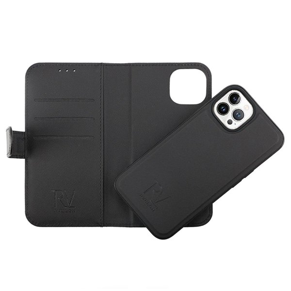 Rvelon iPhone 14 Pro Max Kotelo Magneettinen Irrotettava Kuori Musta