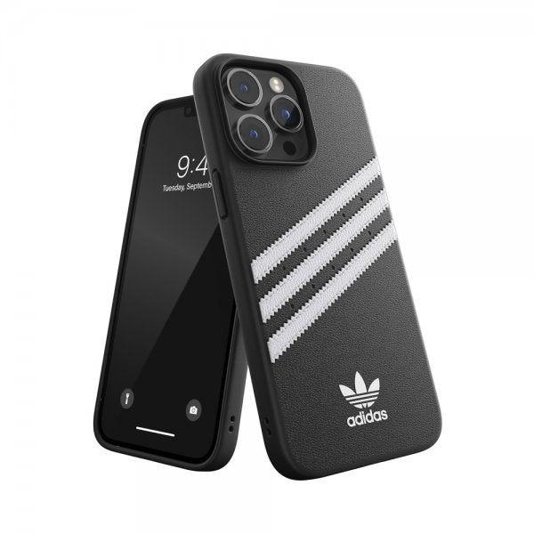 Adidas iPhone 14 Pro Max -kuori 3 Stripes Snap Case, musta/valkoinen