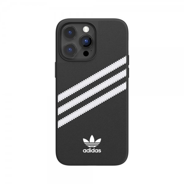 Adidas iPhone 14 Pro Max -kuori 3 Stripes Snap Case, musta/valkoinen