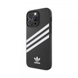 Adidas iPhone 14 Pro Max -kuori 3 Stripes Snap Case, musta/valkoinen