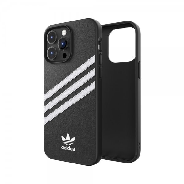 Adidas iPhone 14 Pro Max -kuori 3 Stripes Snap Case, musta/valkoinen