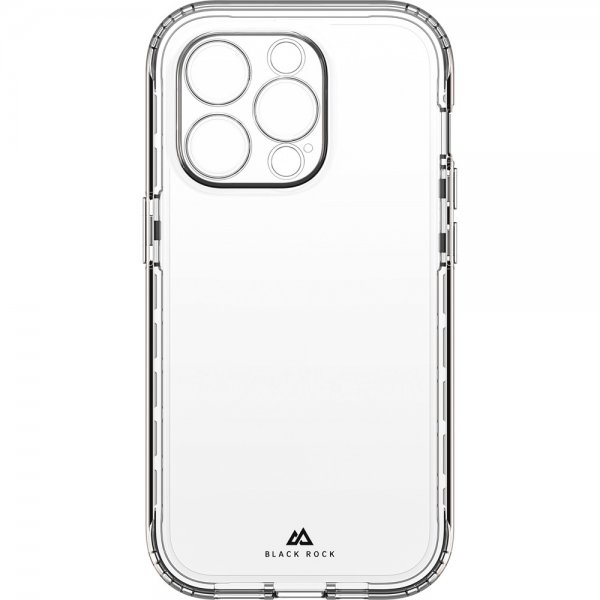Black Rock iPhone 14 Pro Max -suojakuori, 360° Real Glass Case, musta/kirkas