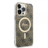 Guess iPhone 14 Pro Max Suojakuori 4G Pattern MagSafe Ruskea