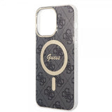 Guess iPhone 14 Pro Max Suojakuori 4G Pattern MagSafe Musta