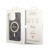 Guess iPhone 14 Pro Max Suojakuori 4G Pattern MagSafe Musta