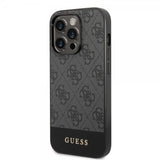 Guess iPhone 14 Pro Max Kuori Bottom Stripe Metal Logo Harmaa