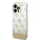 Guess iPhone 14 Pro Max -kuoret Bottom Stripe Script Logo, kulta
