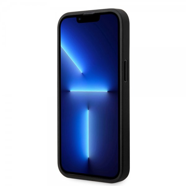 BMW iPhone 14 Pro Max Suojakuori Hiilikuitujäljitelmä Painettu Logo Musta