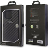 Audi iPhone 14 Pro Max Suojakuori Hiilikuitu Musta