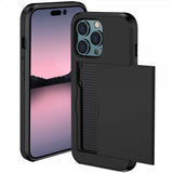 iPhone 14 Pro Max Suojakuori Korttilokerolla Musta