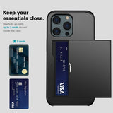 iPhone 14 Pro Max Suojakuori Korttilokerolla Musta