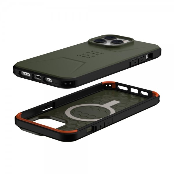 Urban Armor Gear (UAG) iPhone 14 Pro Max Civilian MagSafe -suojakuori, oliivi