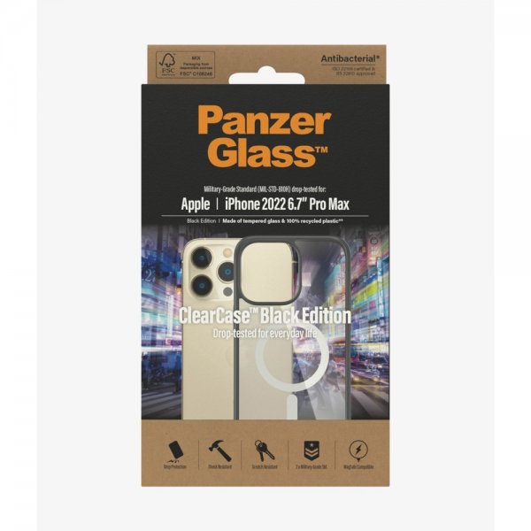 PanzerGlass iPhone 14 Pro Max ClearCase Black Edition MagSafe -kuori
