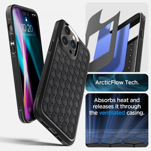 Spigen iPhone 14 Pro Max -suojakuori Cryo Armor Matte Black