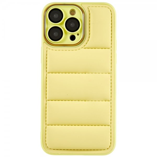 iPhone 14 Pro Max Kuori Down Jacket Design Keltainen