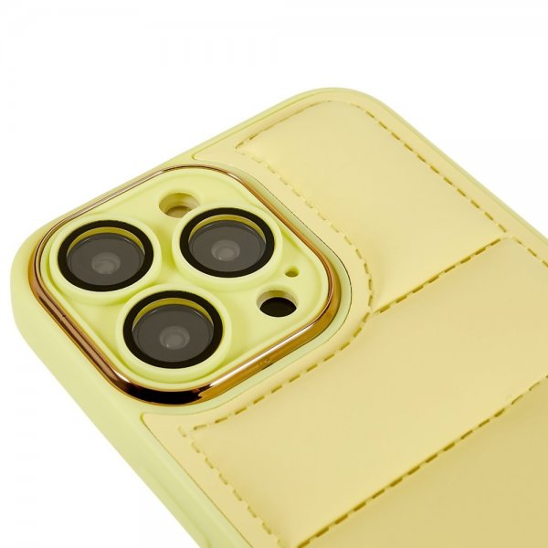 iPhone 14 Pro Max Kuori Down Jacket Design Keltainen