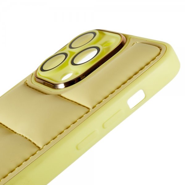 iPhone 14 Pro Max Kuori Down Jacket Design Keltainen