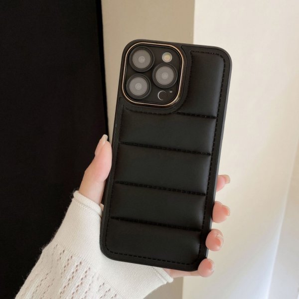 iPhone 14 Pro Max Suojakuori Untuvatakki Design Musta