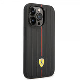 Ferrari iPhone 14 Pro Max -kuoret kohokuvioiduilla raidoilla, punainen