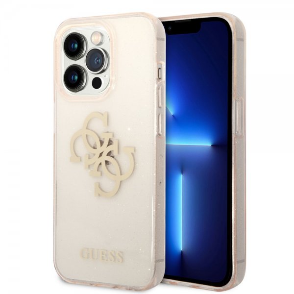 Guess iPhone 14 Pro Max Kuori Full Glitter Kulta