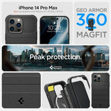 Spigen iPhone 14 Pro Max -suojakuori Geo Armor 360 MagFit musta