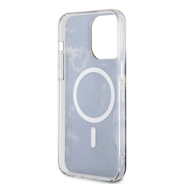 Guess iPhone 14 Pro Max -kuori Golden Marble MagSafe, musta