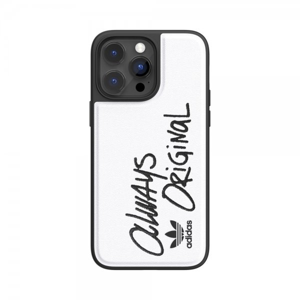 Adidas iPhone 14 Pro Max -kuoret, Inlay Embroidery Case, valkoinen/musta
