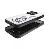 Adidas iPhone 14 Pro Max -kuoret, Inlay Embroidery Case, valkoinen/musta