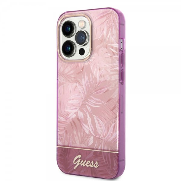 Guess iPhone 14 Pro Max -kuoret Jungle Rosa