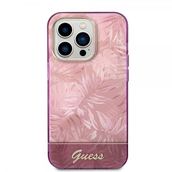 Guess iPhone 14 Pro Max -kuoret Jungle Rosa