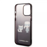 Karl Lagerfeld iPhone 14 Pro Max Suojakuori Karl & Choupette Gradient Musta