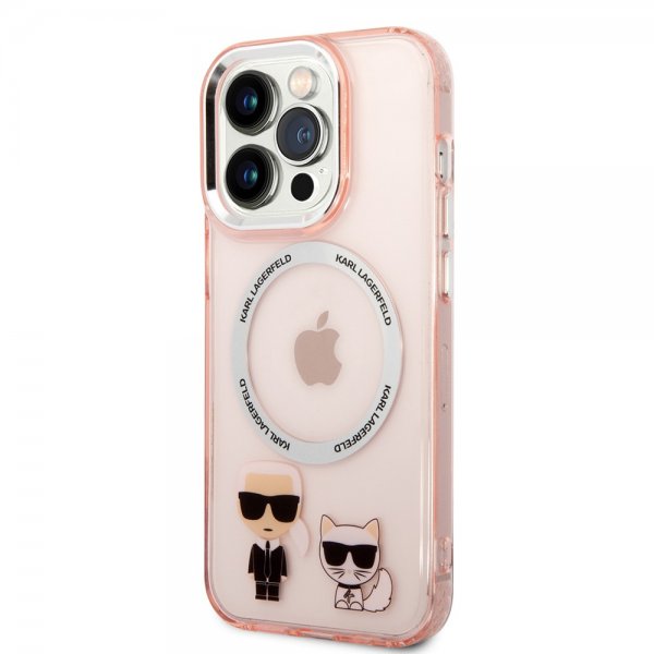 Karl Lagerfeld iPhone 14 Pro Max Suojakuori Karl & Choupette MagSafe Pinkki
